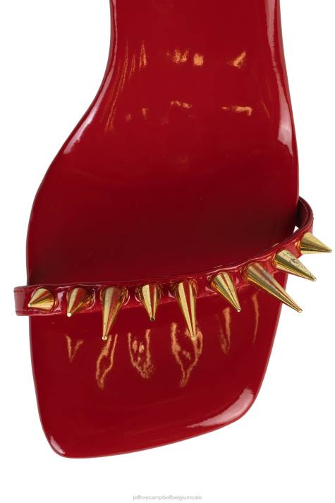 vrouwen Jeffrey Campbell verscherpen rood patent goud V2LZ1513 sandaal met hak