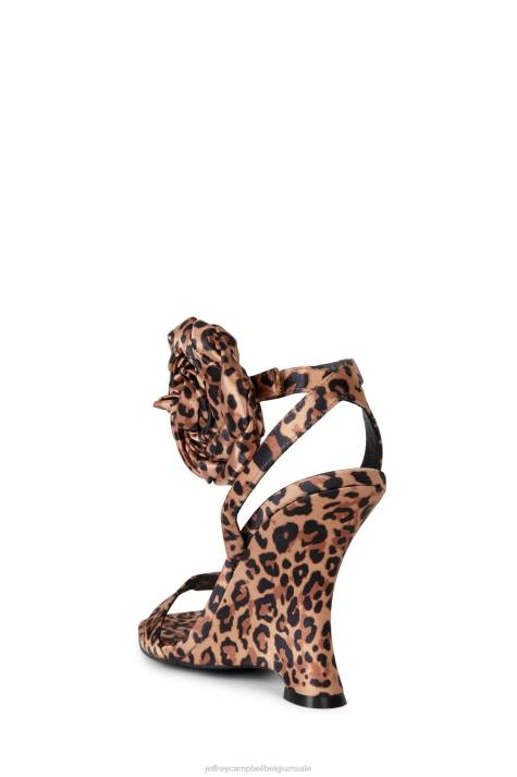 vrouwen Jeffrey Campbell wilde bloem bruin cheetah satijn V2LZ1428 sandaal met hak