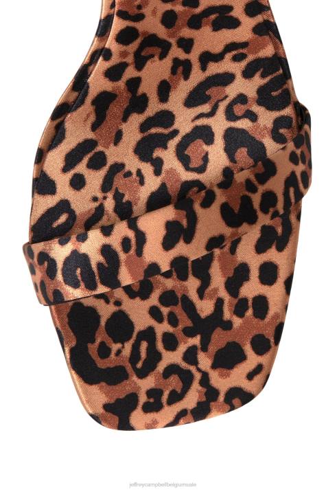 vrouwen Jeffrey Campbell wilde bloem bruin cheetah satijn V2LZ1428 sandaal met hak