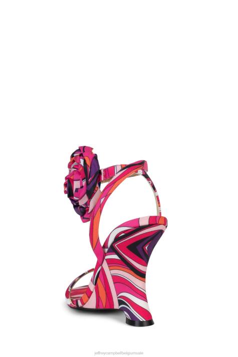 vrouwen Jeffrey Campbell wilde bloem roze multi V2LZ1427 sandaal met hak