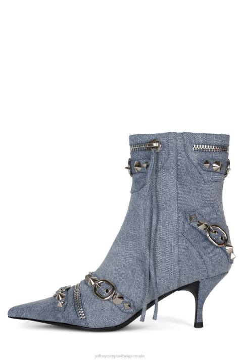 vrouwen Jeffrey Campbell alt-rock blauw denim zilver V2LZ280 de denim-reboot