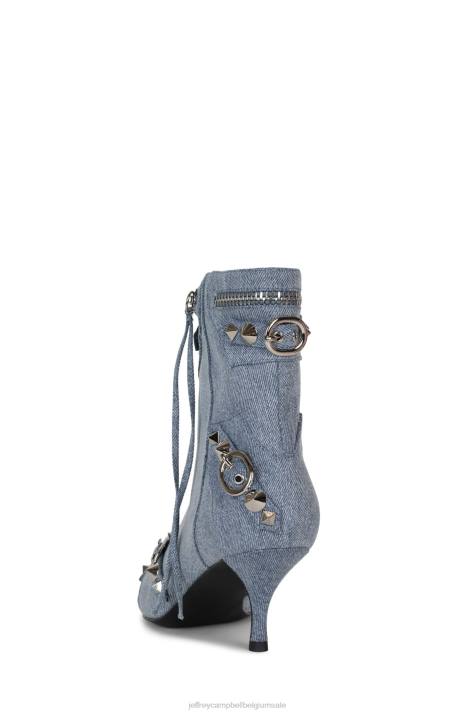 vrouwen Jeffrey Campbell alt-rock blauw denim zilver V2LZ280 de denim-reboot