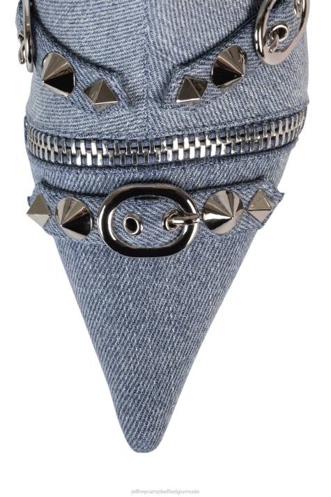 vrouwen Jeffrey Campbell alt-rock blauw denim zilver V2LZ280 de denim-reboot
