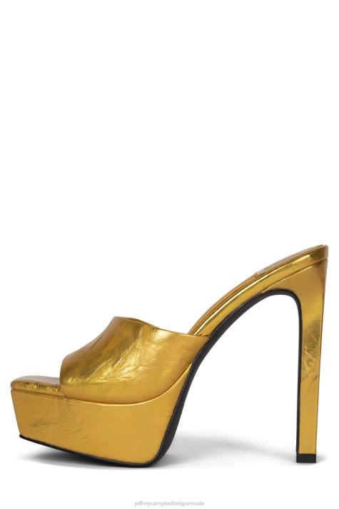 vrouwen Jeffrey Campbell gaan-glam goud metallic kreukel V2LZ274 de denim-reboot