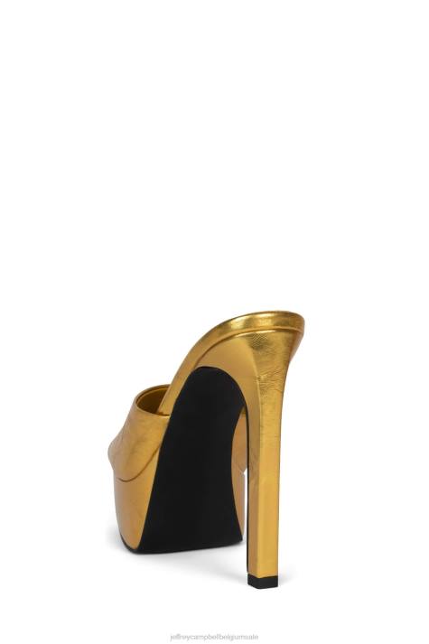 vrouwen Jeffrey Campbell gaan-glam goud metallic kreukel V2LZ274 de denim-reboot