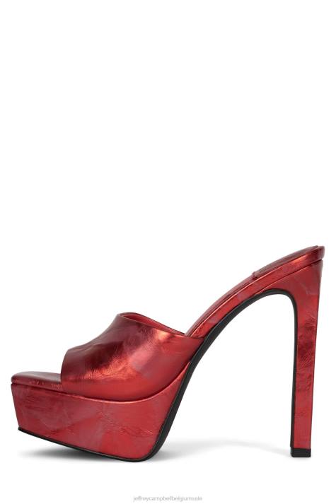 vrouwen Jeffrey Campbell gaan-glam rood metallic gekreukt V2LZ272 de denim-reboot