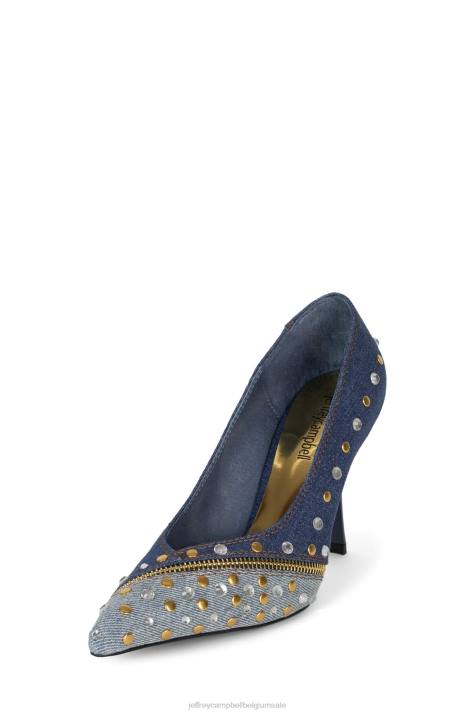 vrouwen Jeffrey Campbell geef me meer blauw denim multi V2LZ270 de denim-reboot