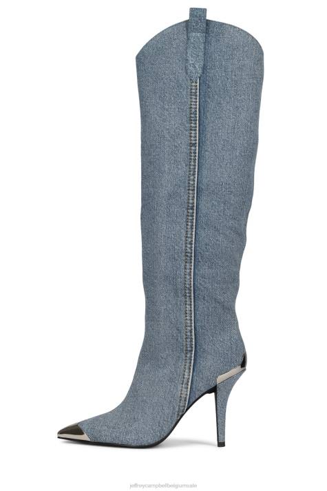 vrouwen Jeffrey Campbell potverdorie blauw acid wash denim zilver V2LZ288 de denim-reboot