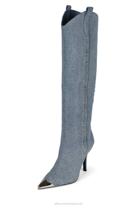 vrouwen Jeffrey Campbell potverdorie blauw acid wash denim zilver V2LZ288 de denim-reboot