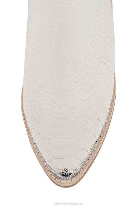 vrouwen Jeffrey Campbell Cromwell witte slang V2LZ611 enkel laarzen