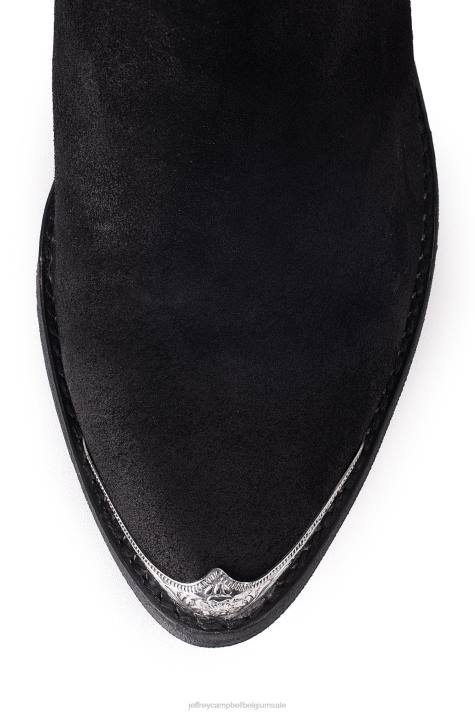 vrouwen Jeffrey Campbell Cromwell zwart verweerd suède V2LZ374 enkel laarzen