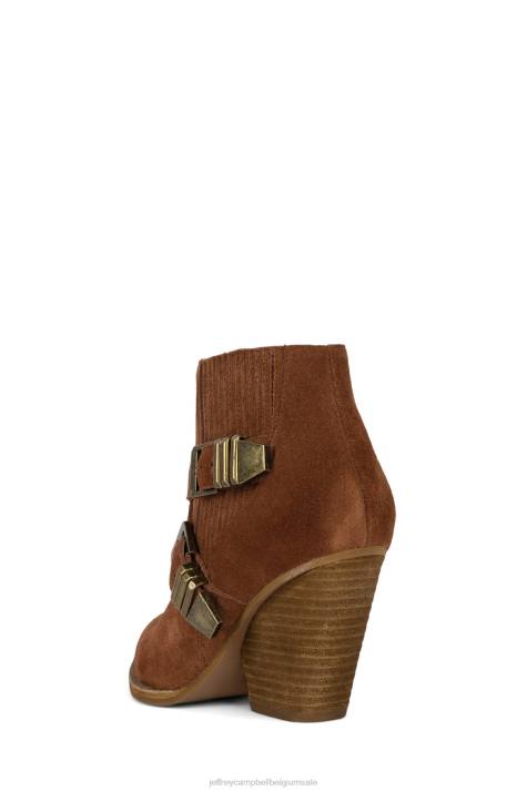 vrouwen Jeffrey Campbell Texaan cognac suède V2LZ482 enkel laarzen