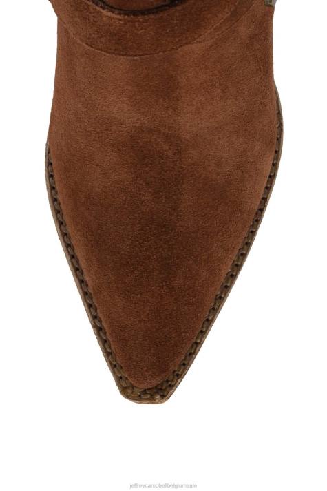 vrouwen Jeffrey Campbell Texaan cognac suède V2LZ482 enkel laarzen