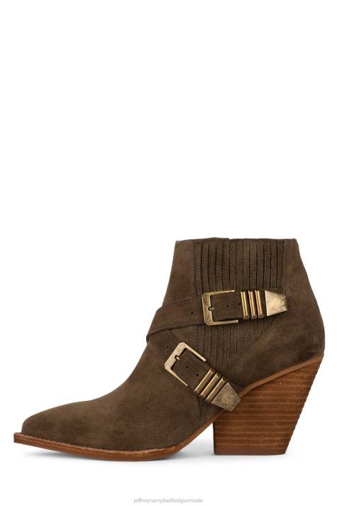 vrouwen Jeffrey Campbell Texaan kaki suède V2LZ440 enkel laarzen