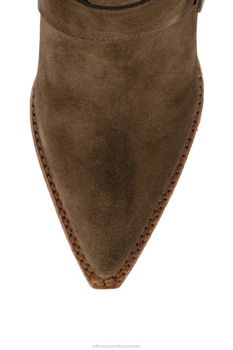 vrouwen Jeffrey Campbell Texaan kaki suède V2LZ440 enkel laarzen