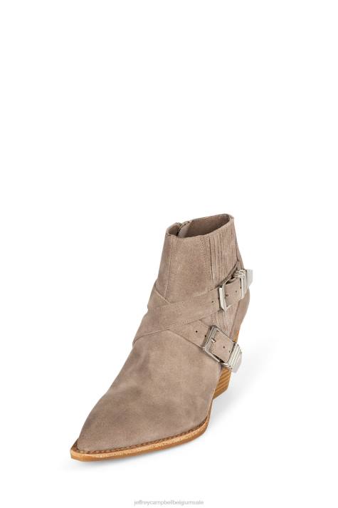 vrouwen Jeffrey Campbell Texaan taupe suède V2LZ481 enkel laarzen