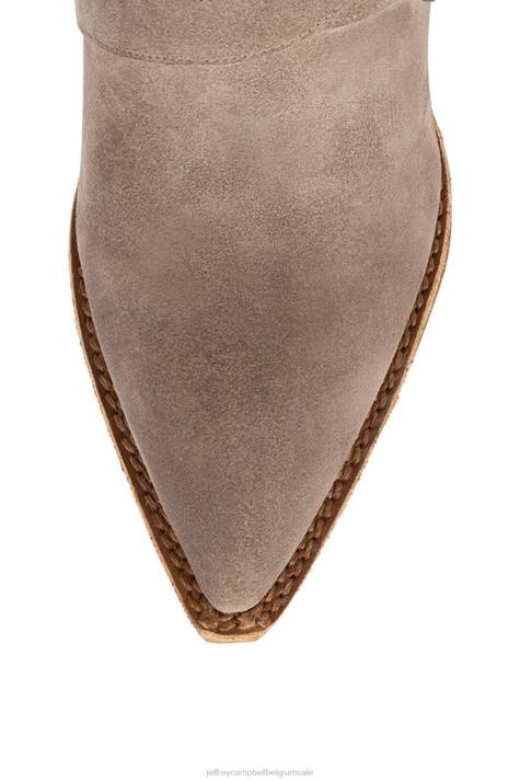 vrouwen Jeffrey Campbell Texaan taupe suède V2LZ481 enkel laarzen