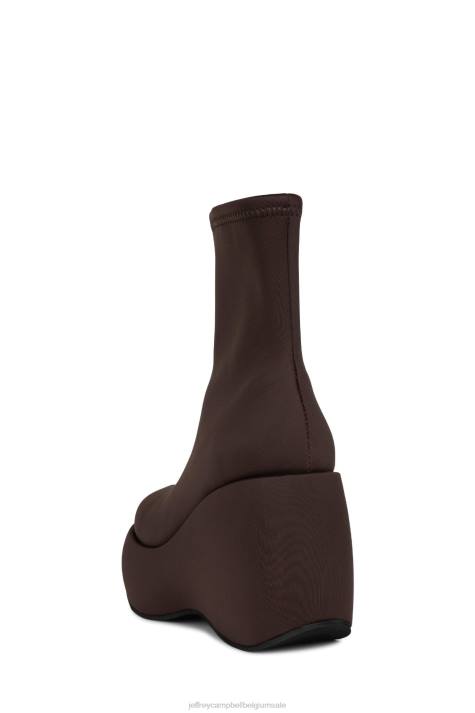 vrouwen Jeffrey Campbell alita-lo2 donkerbruin neopreen V2LZ627 enkel laarzen
