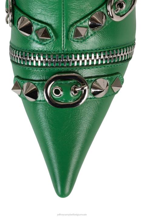 vrouwen Jeffrey Campbell alt-rock groen zilver V2LZ308 enkel laarzen
