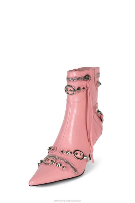 vrouwen Jeffrey Campbell alt-rock roze gekreukt zilver V2LZ307 enkel laarzen