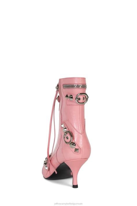 vrouwen Jeffrey Campbell alt-rock roze gekreukt zilver V2LZ307 enkel laarzen
