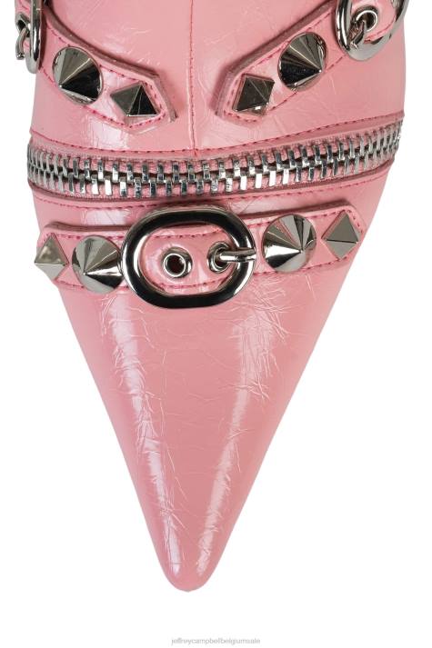 vrouwen Jeffrey Campbell alt-rock roze gekreukt zilver V2LZ307 enkel laarzen