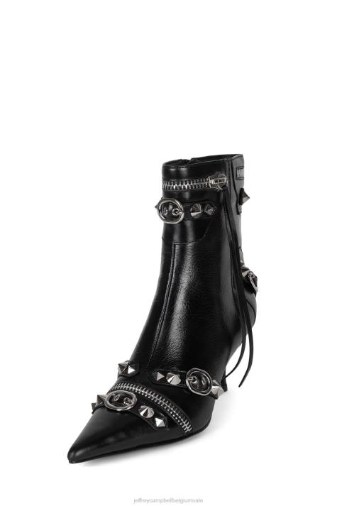 vrouwen Jeffrey Campbell alt-rock zwart zilver V2LZ306 enkel laarzen