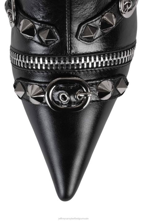 vrouwen Jeffrey Campbell alt-rock zwart zilver V2LZ306 enkel laarzen