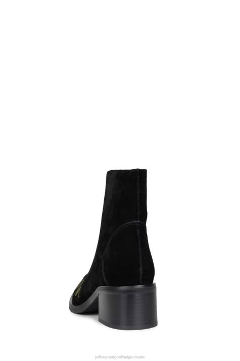 vrouwen Jeffrey Campbell bandieten zwart suède multi V2LZ524 enkel laarzen