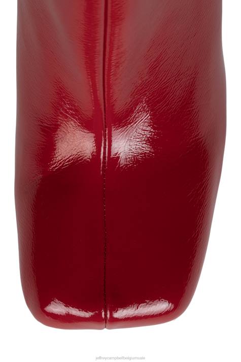 vrouwen Jeffrey Campbell bel-air-cl rood gekreukt patent V2LZ529 enkel laarzen