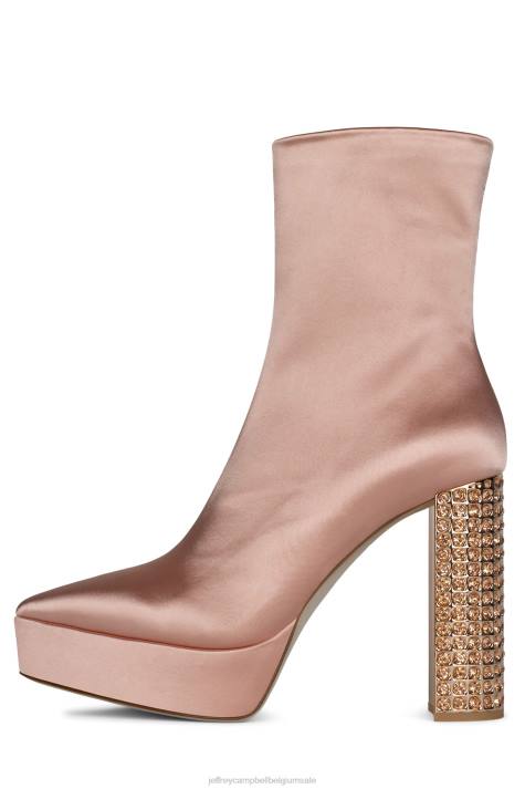 vrouwen Jeffrey Campbell bel-du-bal roze satijn roségoud V2LZ558 enkel laarzen