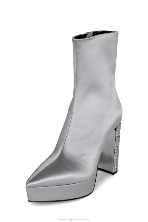 vrouwen Jeffrey Campbell bel-du-bal zilver satijn multi V2LZ557 enkel laarzen