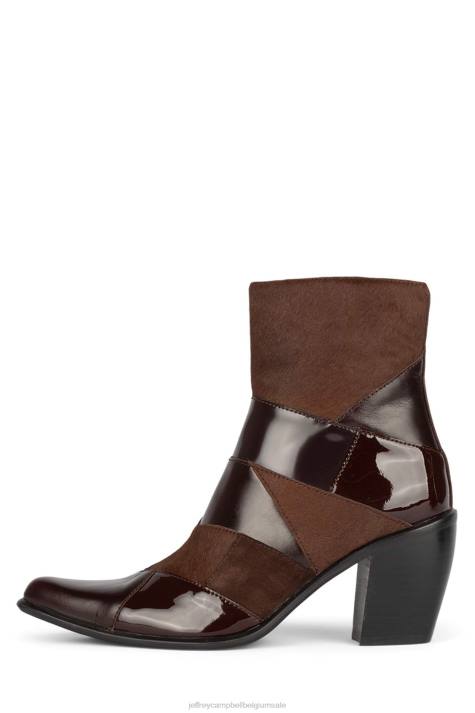 vrouwen Jeffrey Campbell caballero's bruin exotisch multi V2LZ595 enkel laarzen