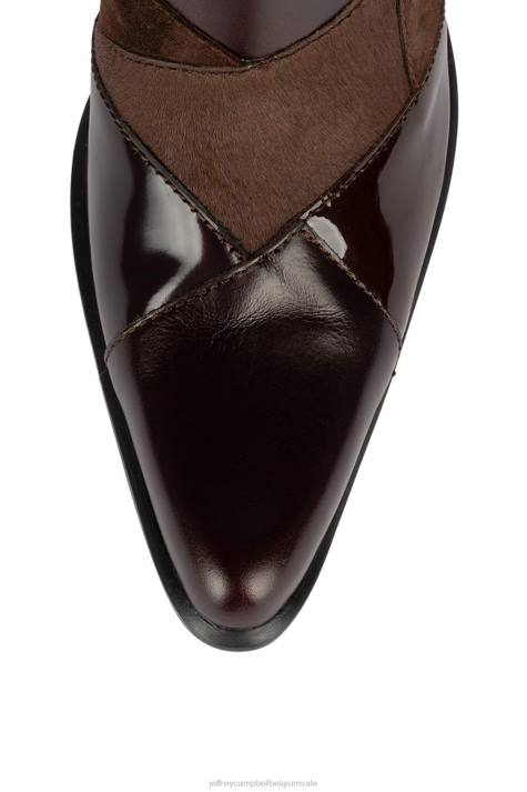 vrouwen Jeffrey Campbell caballero's bruin exotisch multi V2LZ595 enkel laarzen