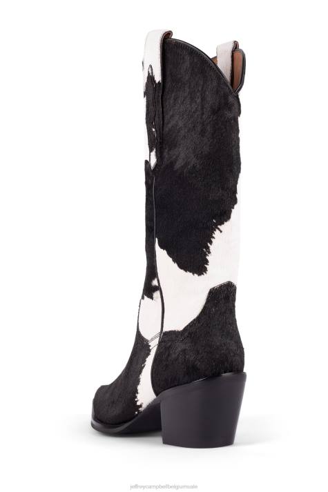 vrouwen Jeffrey Campbell dagget-f bruin witte koe V2LZ646 enkel laarzen