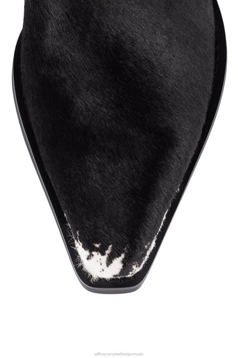 vrouwen Jeffrey Campbell dagget-f bruin witte koe V2LZ646 enkel laarzen