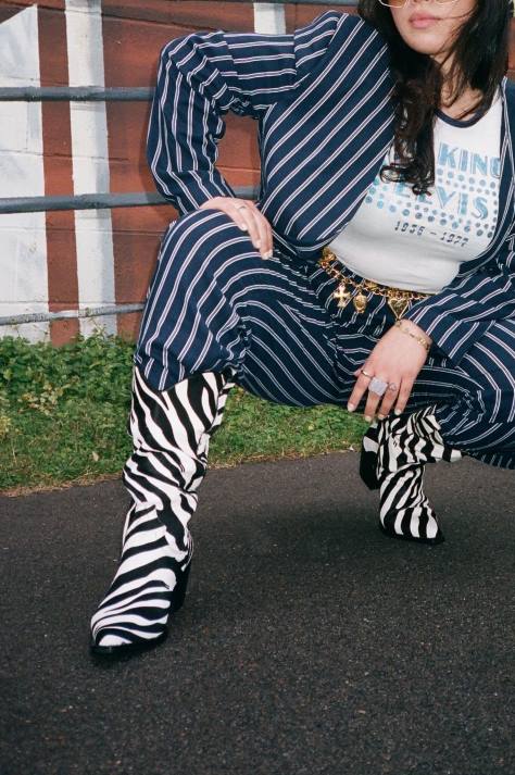 vrouwen Jeffrey Campbell dagget-f grote zwarte witte zebra V2LZ645 enkel laarzen