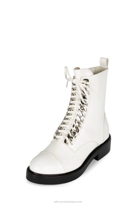 vrouwen Jeffrey Campbell damon-2 uur witte doos zilver V2LZ415 enkel laarzen
