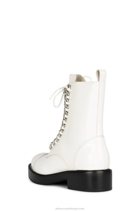 vrouwen Jeffrey Campbell damon-2 uur witte doos zilver V2LZ415 enkel laarzen