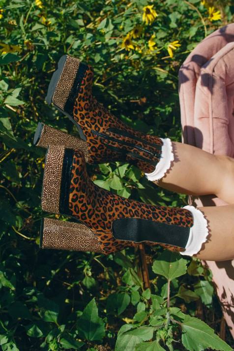 vrouwen Jeffrey Campbell dans-qf bruine jachtluipaard multi V2LZ559 enkel laarzen