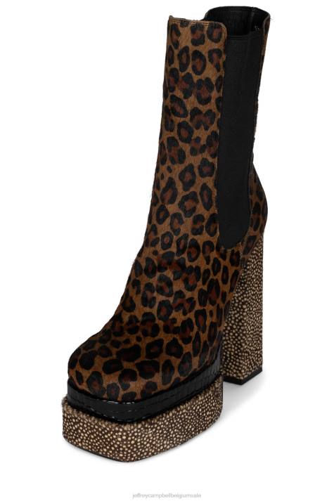 vrouwen Jeffrey Campbell dans-qf bruine jachtluipaard multi V2LZ559 enkel laarzen