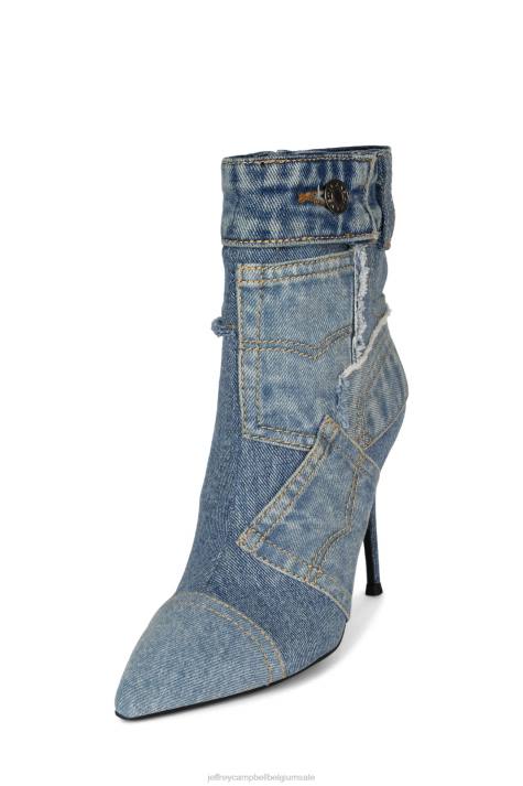 vrouwen Jeffrey Campbell denimachtig blauw denim multi V2LZ296 enkel laarzen