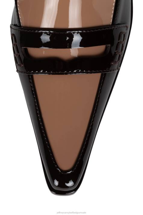 vrouwen Jeffrey Campbell diplomatie bruine lakcombinatie V2LZ533 enkel laarzen