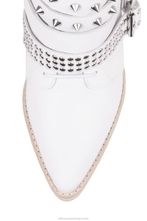 vrouwen Jeffrey Campbell draco-stud wit zilver V2LZ662 enkel laarzen