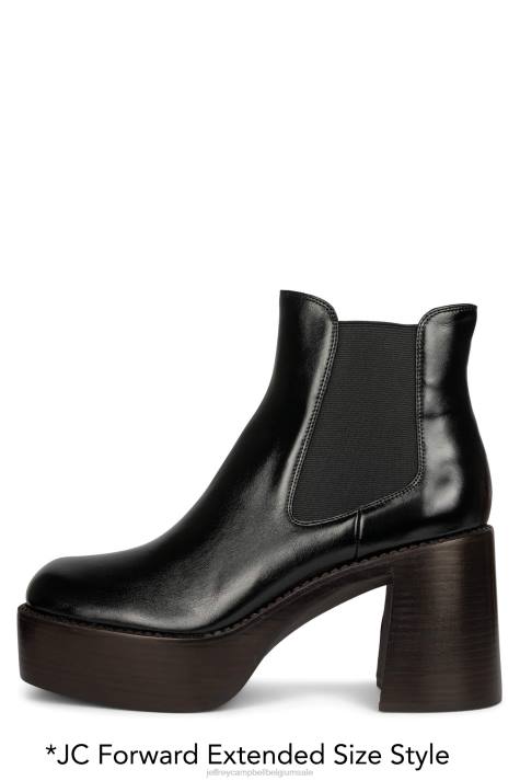 vrouwen Jeffrey Campbell drum-bas zwartbruine Poolse stapel V2LZ615 enkel laarzen