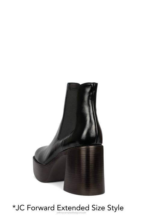vrouwen Jeffrey Campbell drum-bas zwartbruine Poolse stapel V2LZ615 enkel laarzen