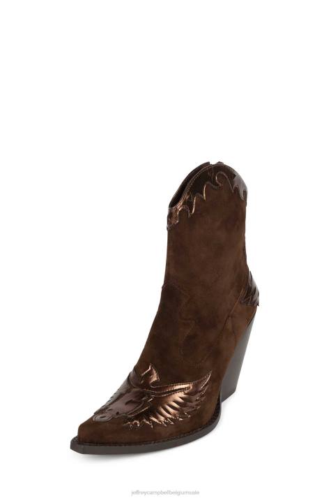 vrouwen Jeffrey Campbell eagleton-b bruin metallic bruin suède V2LZ432 enkel laarzen