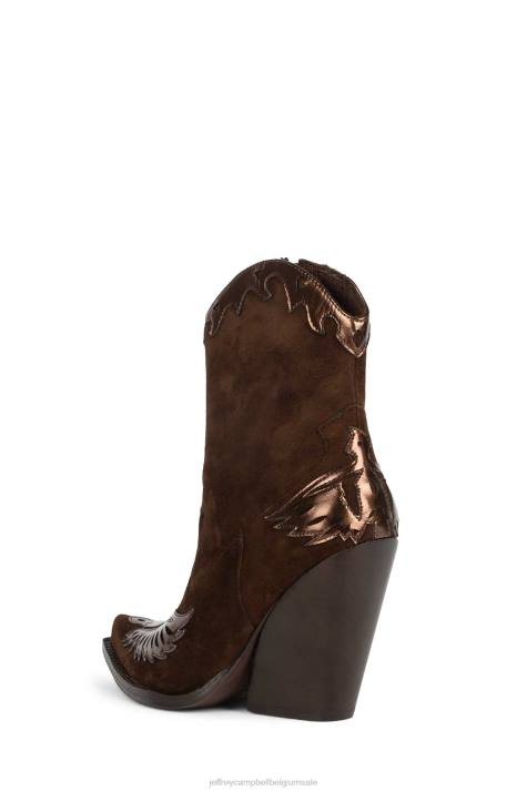 vrouwen Jeffrey Campbell eagleton-b bruin metallic bruin suède V2LZ432 enkel laarzen