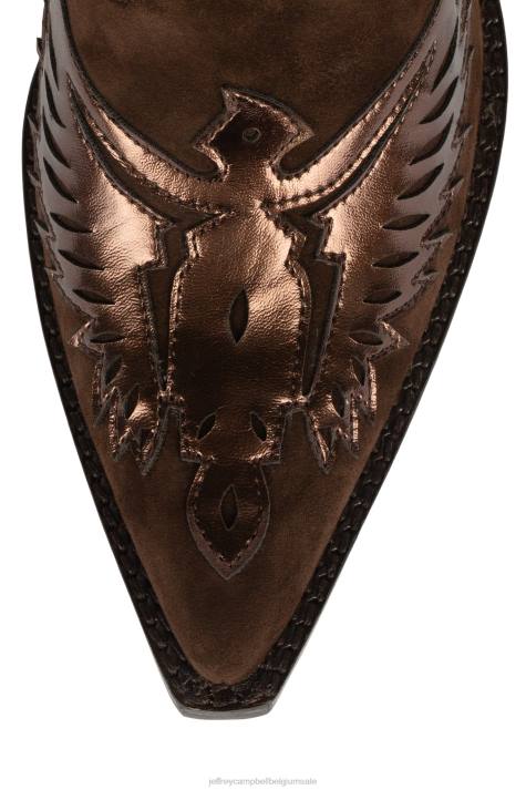 vrouwen Jeffrey Campbell eagleton-b bruin metallic bruin suède V2LZ432 enkel laarzen