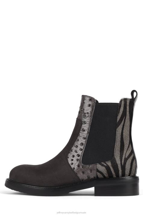 vrouwen Jeffrey Campbell edmond-f grijze exotische combo V2LZ625 enkel laarzen